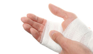 Injured hand